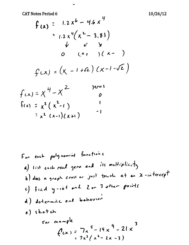 CAT Notes for Period 6 - 10/26/12 | PDF