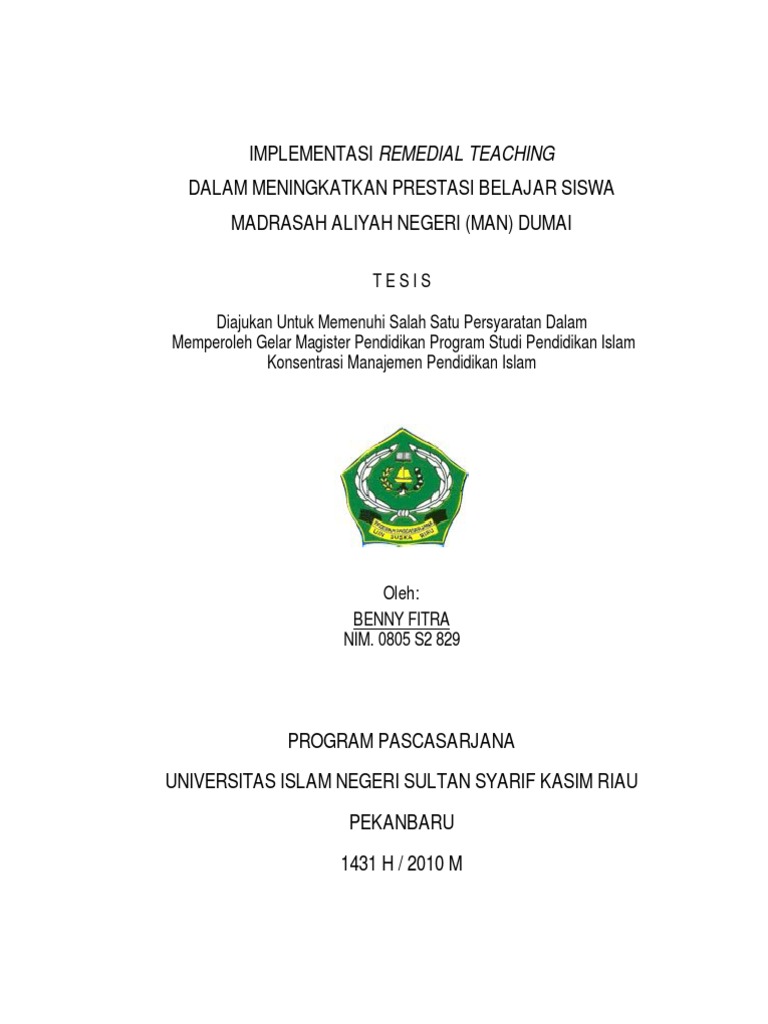 Proposal judul tesis pendidikan