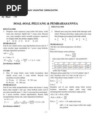 34++ 20 soal peluang dan jawabannya ideas