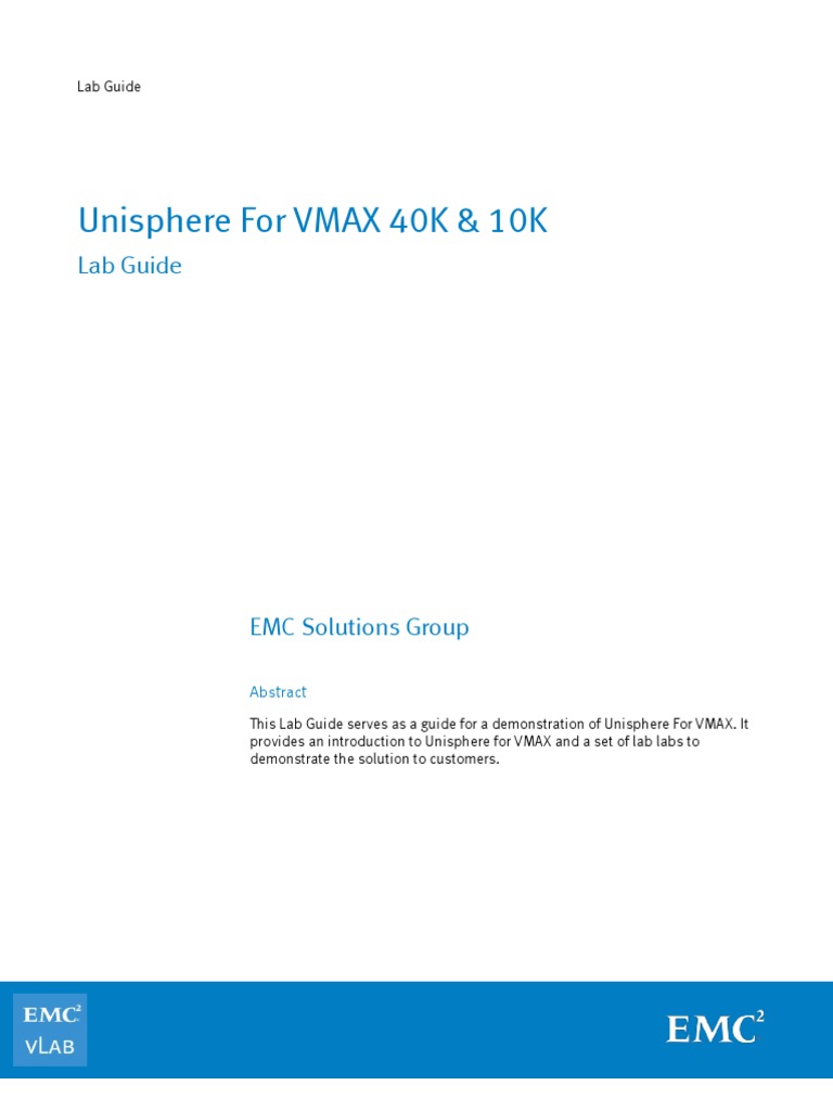 Vlab Unisphere For VMAX 40K & 10K | PDF