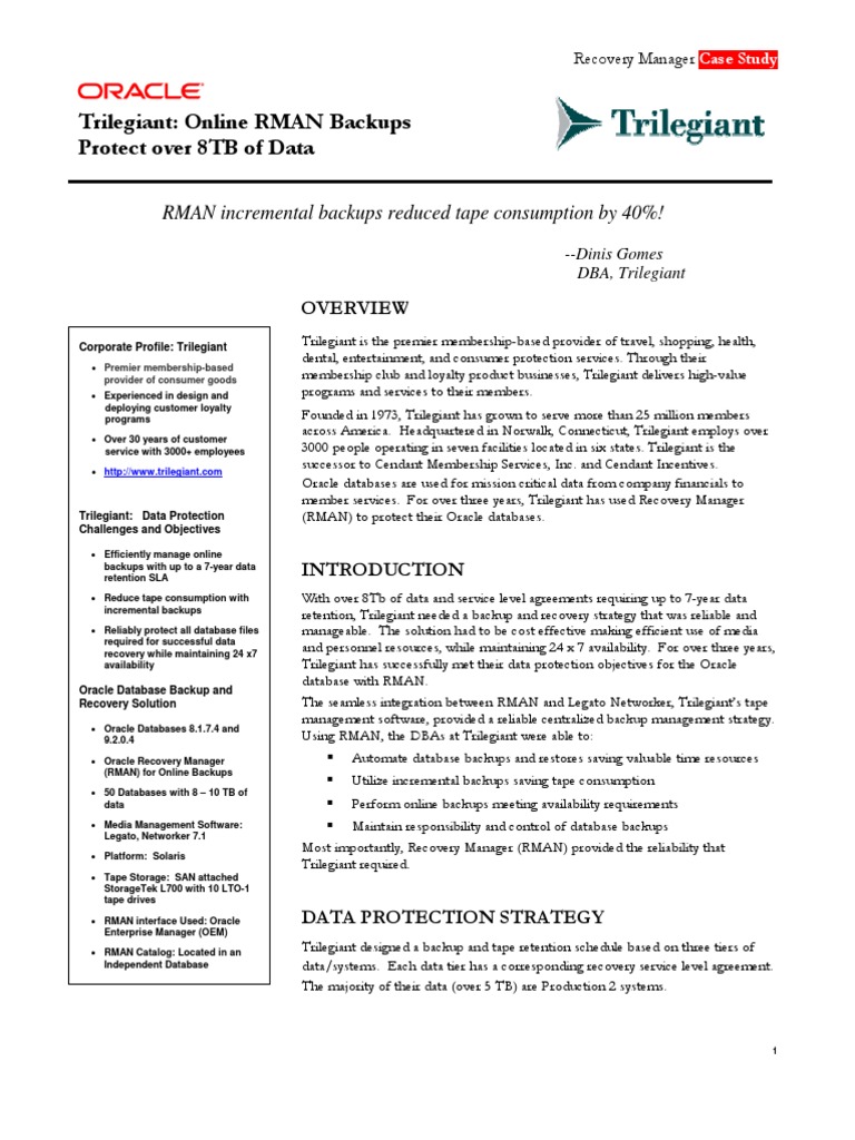 Oracle RMAN Backup Oracle Database