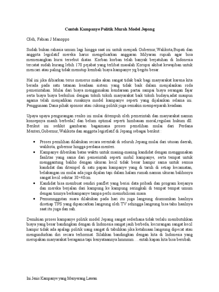 Contoh Pidato Politik