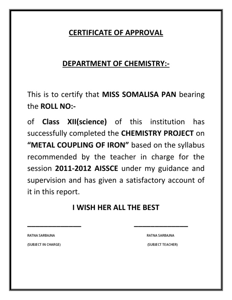 Certificate of Approval | PDF