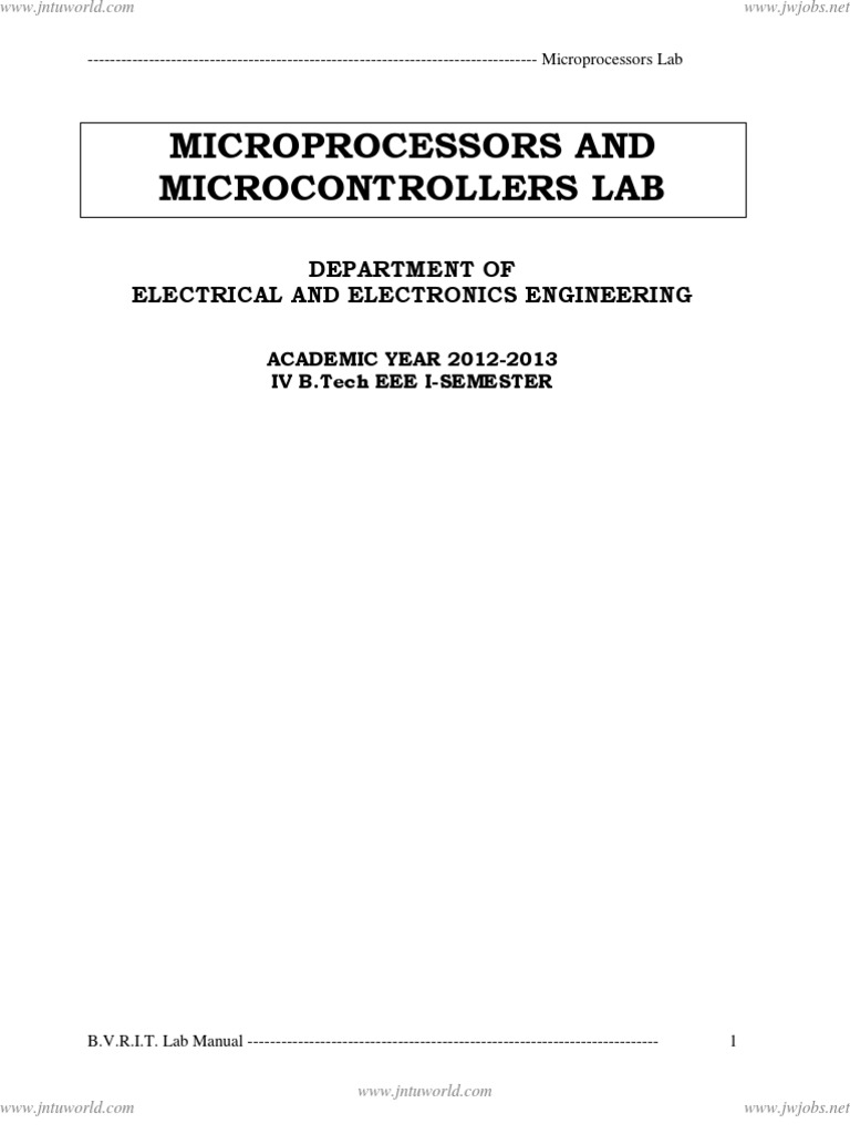 MPMC Lab Manual | Assembly Language | Bios