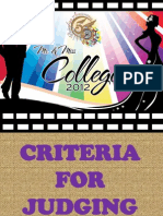 Criteria For Judging MR & Ms College 2012