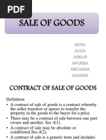 Sale of Goods: Akhil Aliza Ankur Apurba Archana Ashwin