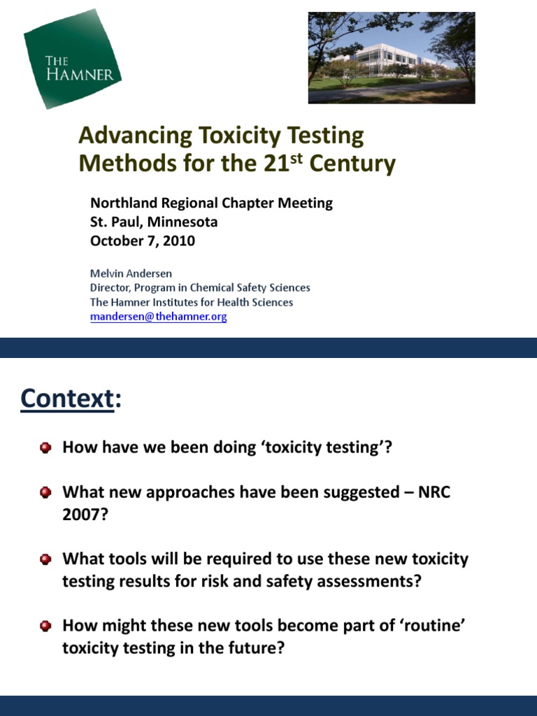 21st Century Toxicity Testing Advances | PDF | In Vitro | Assay