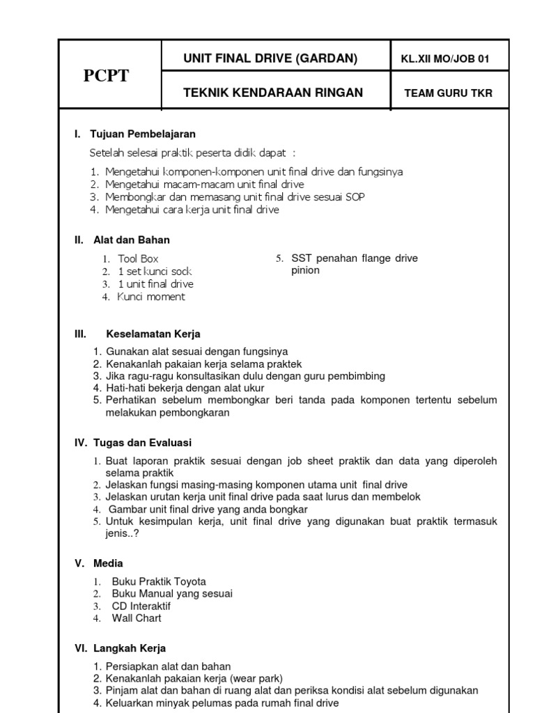 Contoh Laporan Prakerin Tata Boga