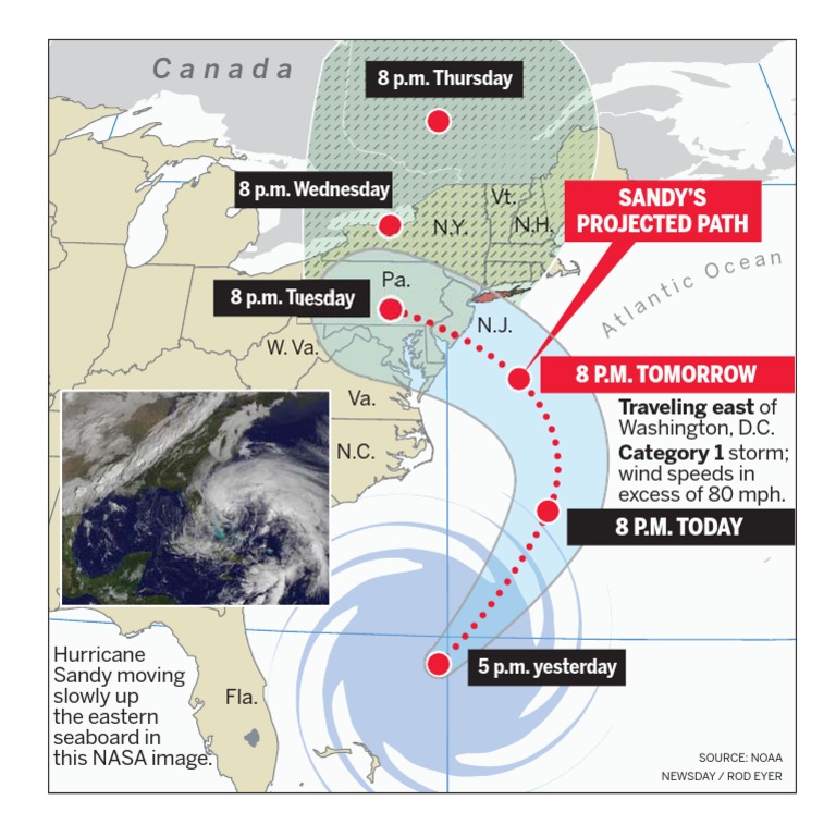 Hurricane Sandy Projected Path Update | PDF