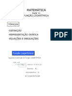 Matemática - Aula 11 - Função Logarítmica