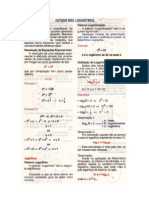 Matemática - Resumos de Estudo dos Logaritmos