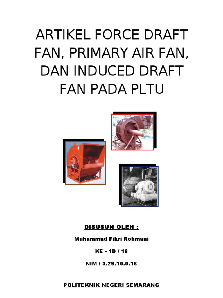 Fungsi Fan pada PLTU: FD, PA, ID | PDF