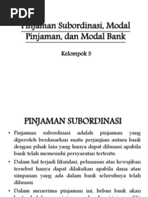 Pinjaman Subordinasi Modal Pdf