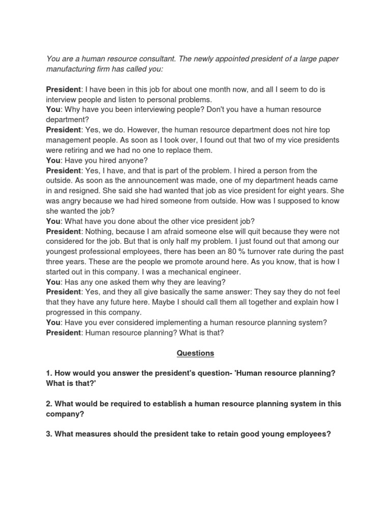 2012 Lec 05 Case HR Plan | PDF