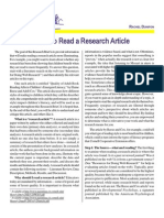 How to Read a Research Article