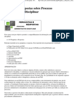 Perguntas e Respostas sobre Processo Administrativo Disciplinar - IF-SC São José