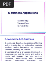 E-Business Applications: Submitted By: Tanveer Khan M.Tech (CSE)