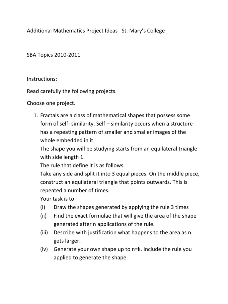 Mathematics research paper ideas