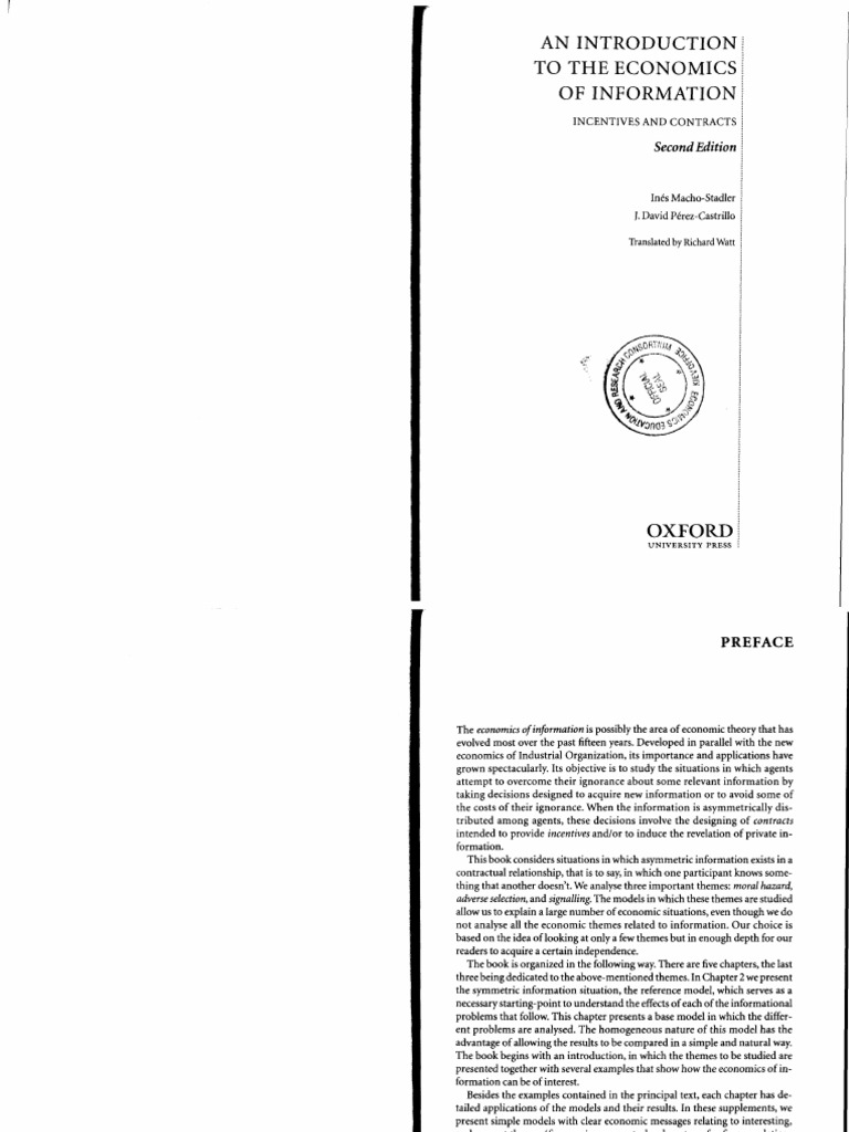 LIVRO - An Introduction To The Economics of Information | PDF
