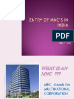 ENTRY OF MNC’s IN INDIAa