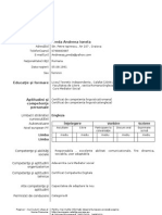 Curriculum Vitae Europass: Informa II Personale Ţ Preda Andreea Ionela