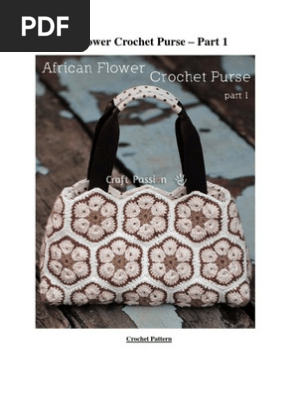 2African Flower Crochet Purse