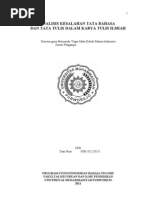 Analisis Kesalahan Tata Bahasa Dan Tata Tulis Dalam Karya Tulis Ilmiah