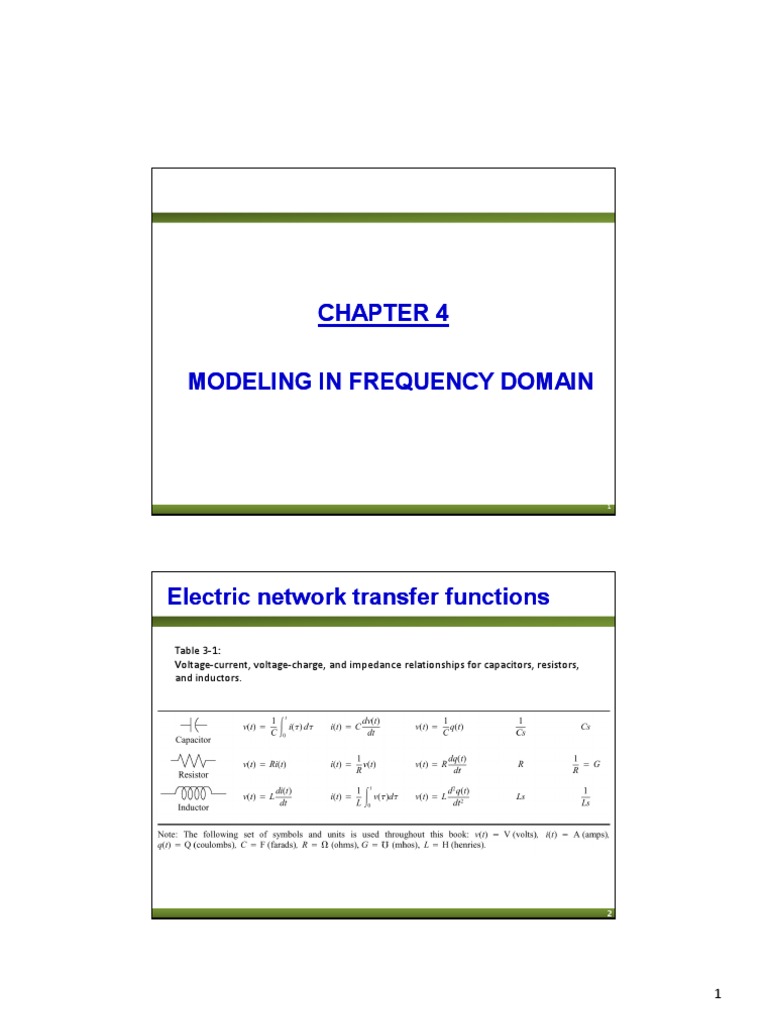 Frequency Domain Transfer Functions | PDF | Electrical Network ...