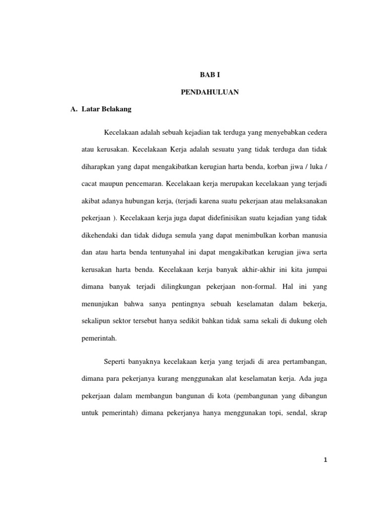 Makalah Kecelakaan Kerja