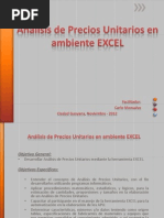 Análisis de Precios Unitarios en ambiente EXCEL