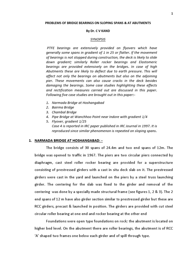 Problems Of Bridge Bearings Pdf Bridge Concrete