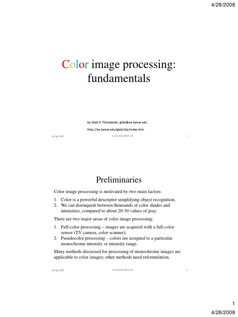 2 - 06-1 - Color Image Processing | PDF