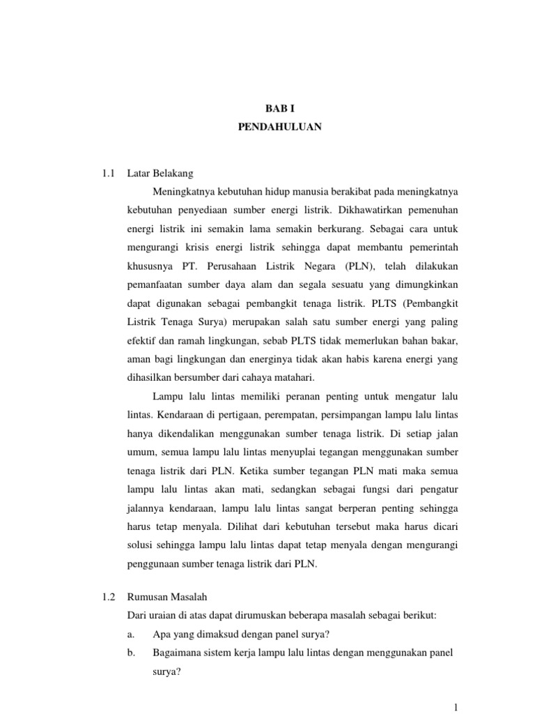 Makalah Panel Surya Untuk Lampu Lalu Lintas