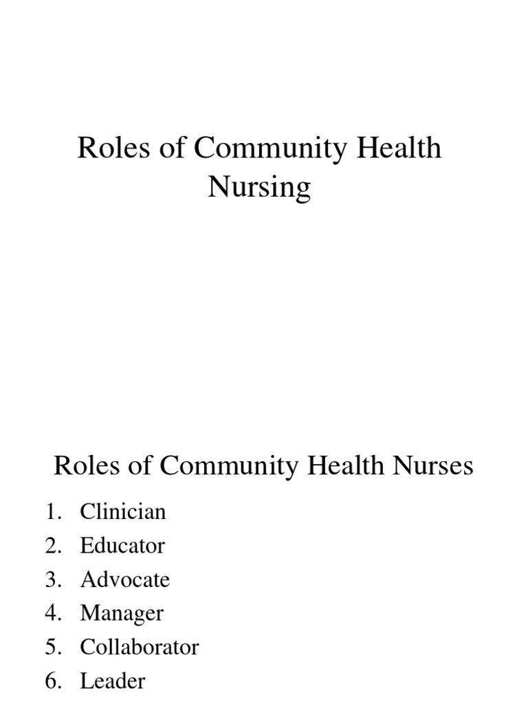 Unit 2- Roles of Community Health Nursing | Nursing | Goal