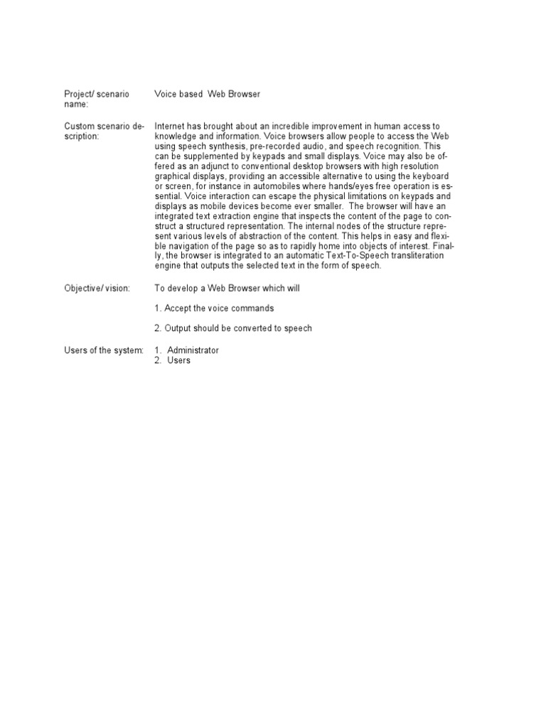 Voice-Based Web Browser Development | PDF | Speech Synthesis | World ...