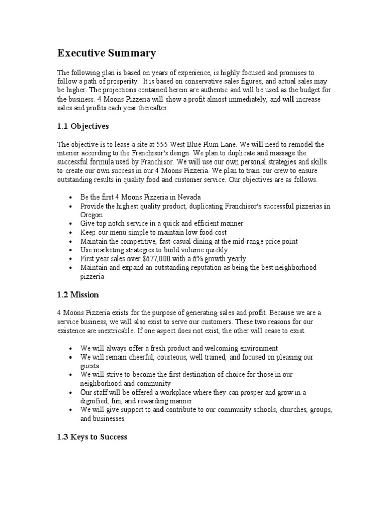 Executive Summary | Franchising | Profit (Accounting)