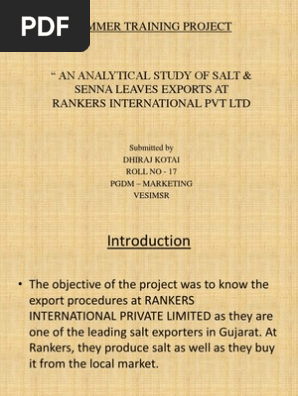 Summer Training Project Submitted By Dhiraj Kotai Roll No 17 Pgdm Marketing Vesimsr Letter Of Credit Sales
