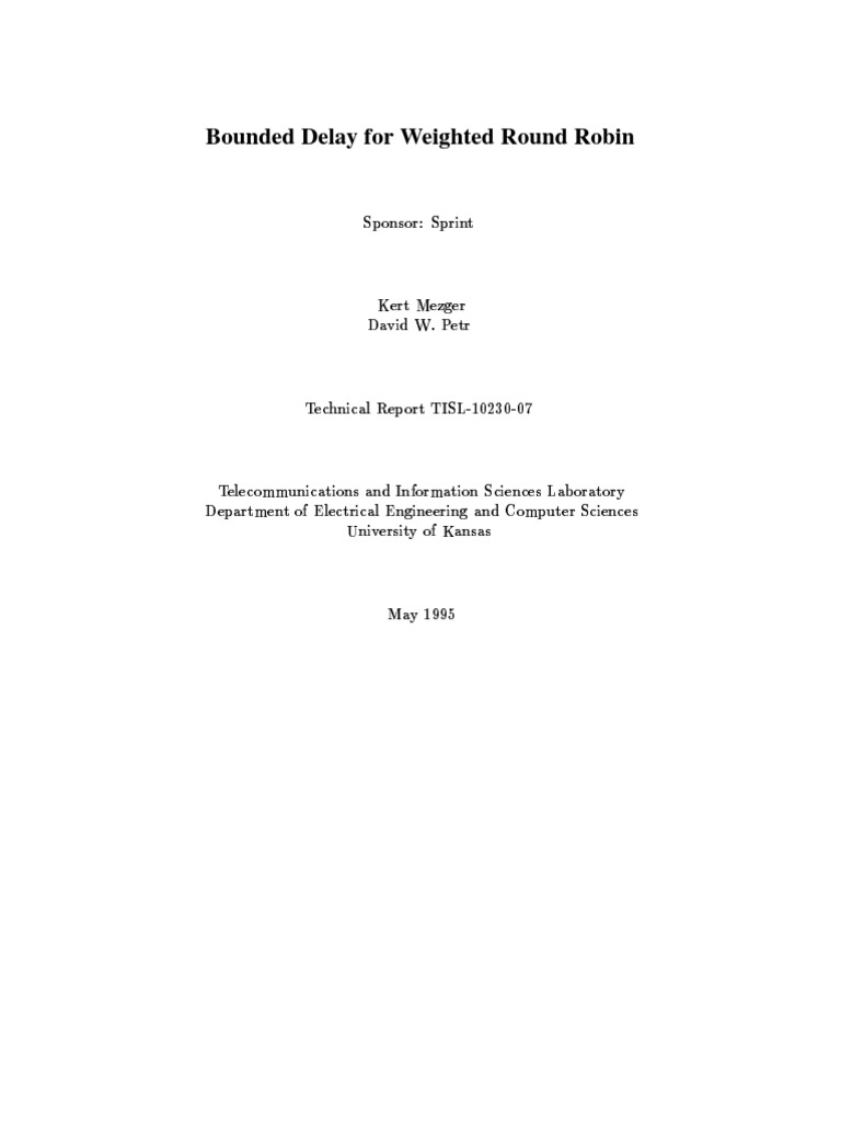 Bounded Delay in Weighted Round Robin | PDF | Quality Of Service ...