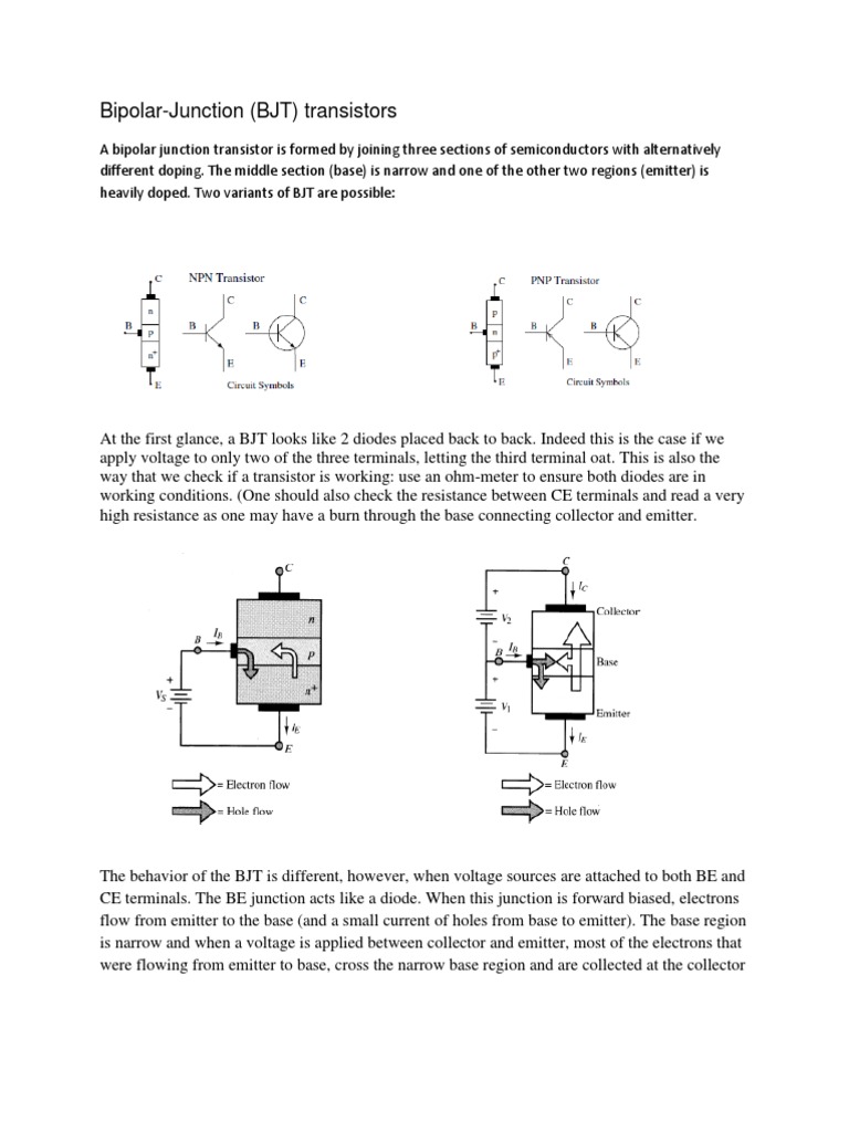 Bipolar-Junction (BJT) Transistors Circuit Diagram