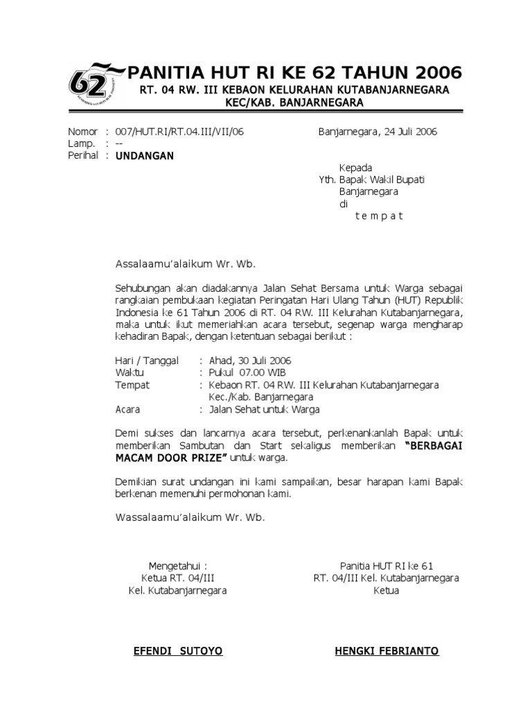 75 Contoh Undangan Acara Jalan Sehat Gratis Terbaru