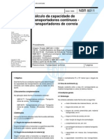 NBR 08011 - 1995 - Calculo Da Capacidade De Transportadores Continuos - Transportadores De Correi.pdf