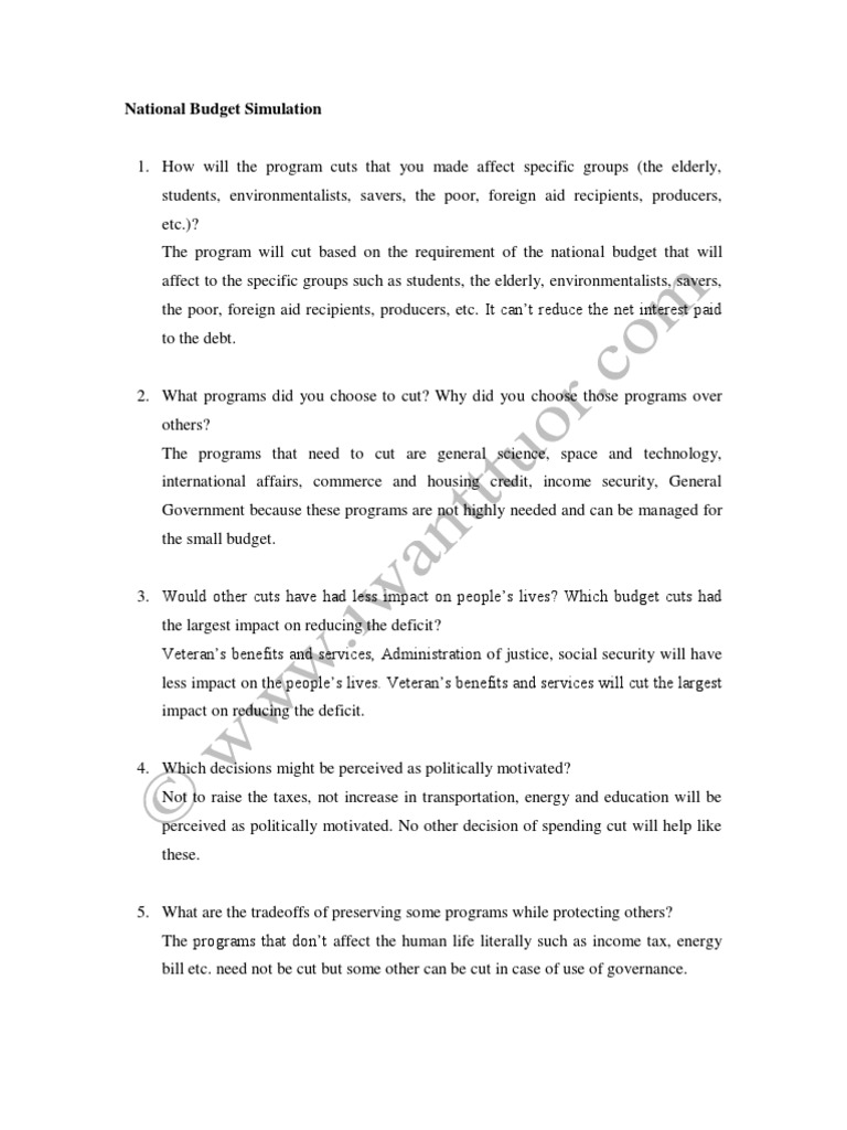 Game Simulation Essay National Budget Simulation Help Dissertation Writing By Iwanttutor Com Essays Taxes