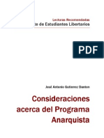 Consideraciones acerca del Programa Anarquista - José A Gutierrez Danton