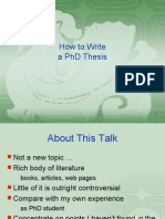 How To Write A PHD Thesis