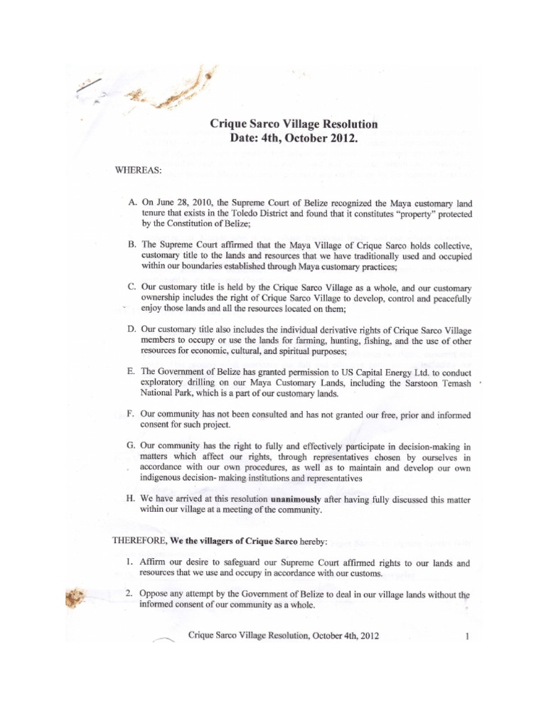 Crique Sarco's Resolution (Signed) | PDF