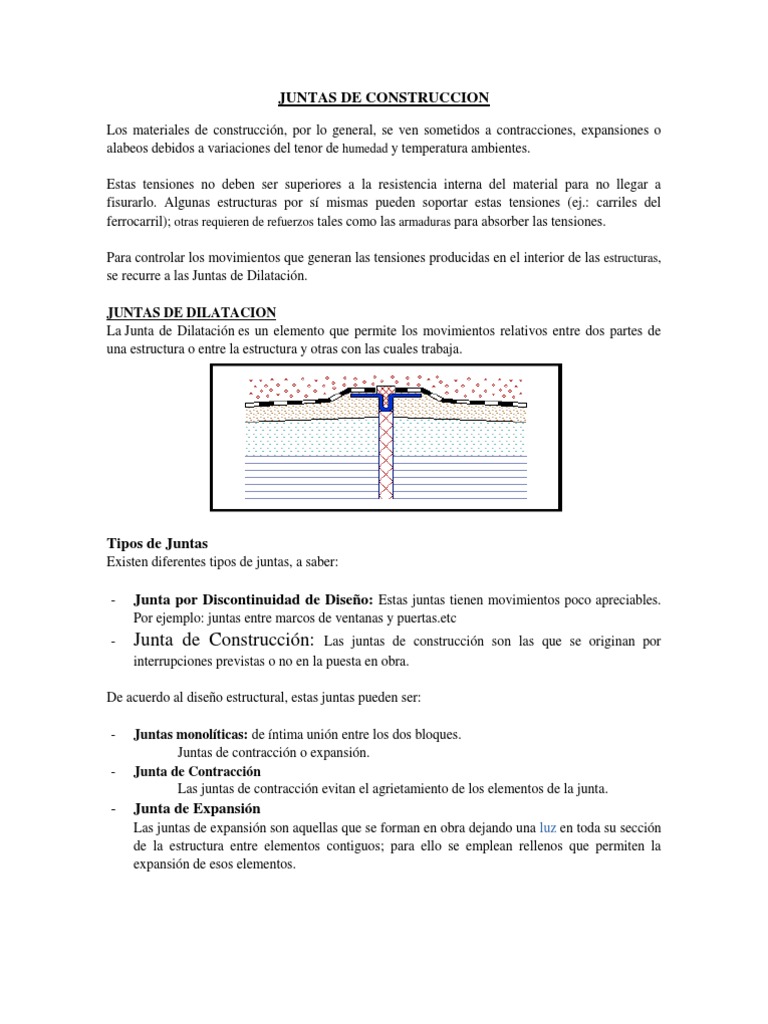 Juntas de Construcción y Expansión | PDF | Contracción muscular | Hormigón