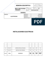 Instalaciones Electricas: Memoria Descriptiva