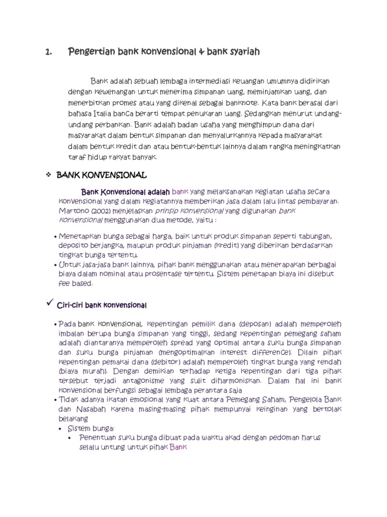 Pengertian Bank Konvensional