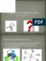 Criterios de planificación