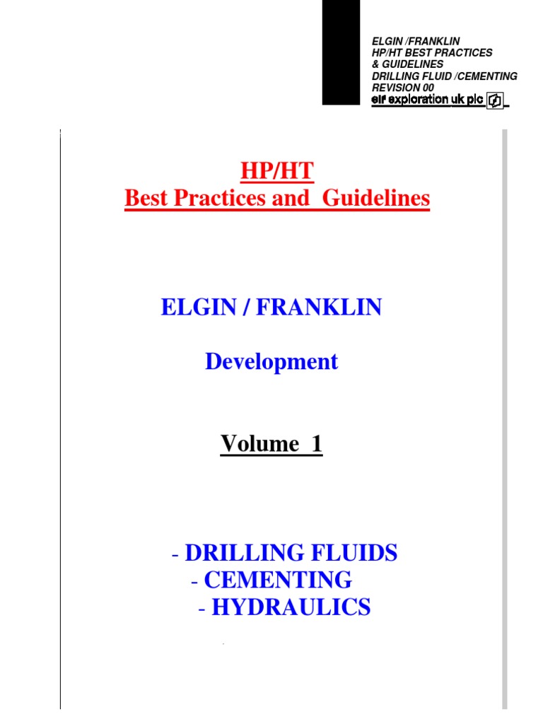 HPHT Drilling Practices & Guidelines | PDF | Casing (Borehole) | Rheology